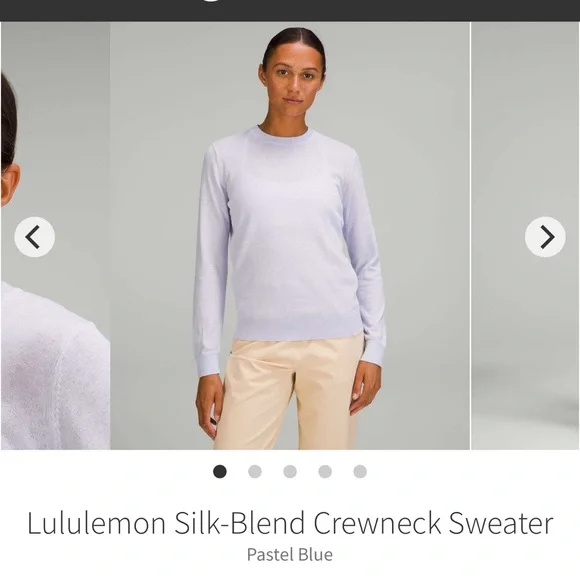 NEW with tags Lululemon Silk-Blend Crewneck Sweater
Pastel Blue sz 10 - Picture 4 of 7
